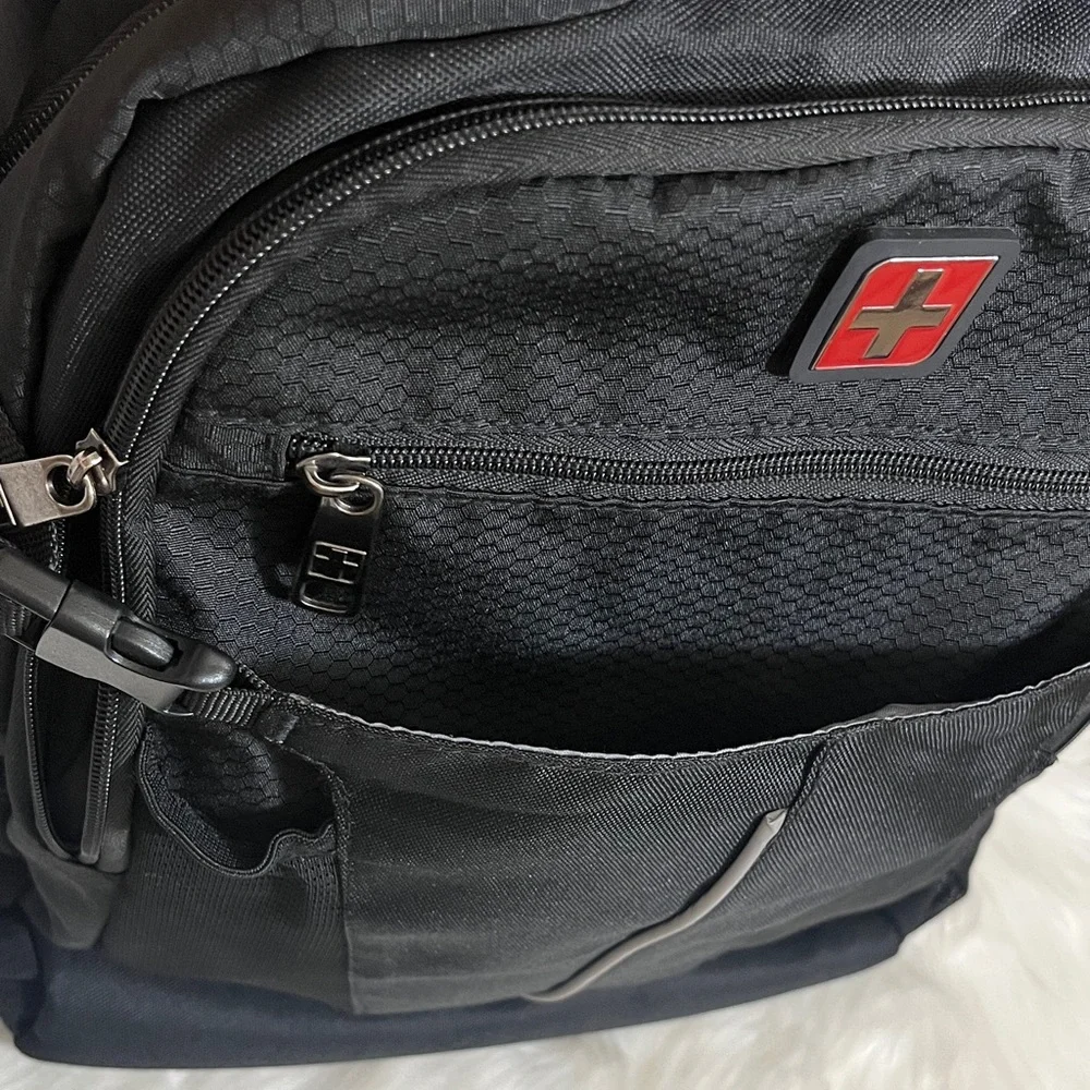 Swiss Black Laptop Travel Backpack